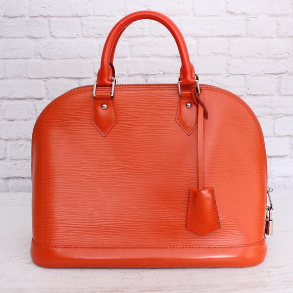 Louis Vuitton Alma PM Orange Epi Satchel Leather Handbag Purse A5390 - Picture 1 of 12